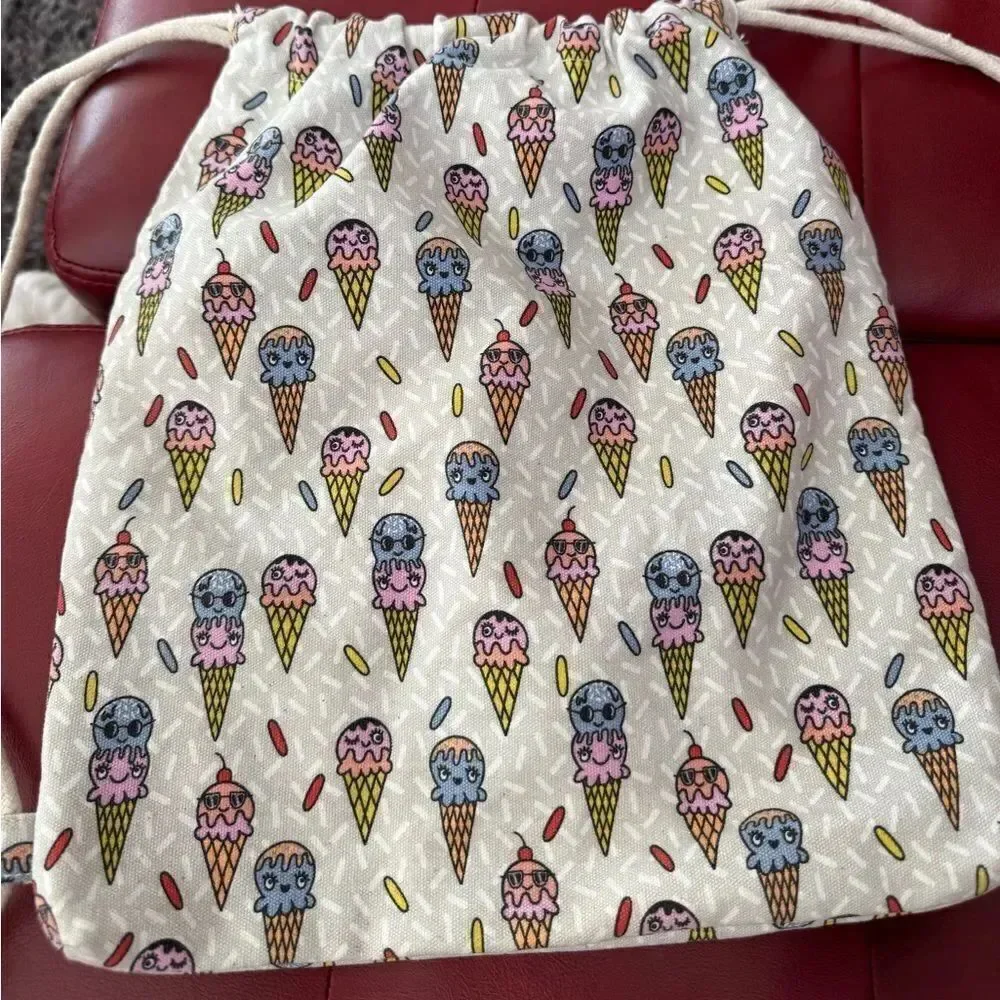 SKECHERS Fun Ice-Creams Print Drawstring Bag NWOT
